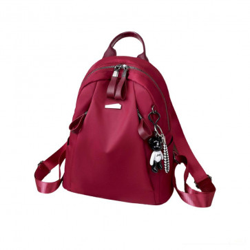 Red Nylon Casual Backpack