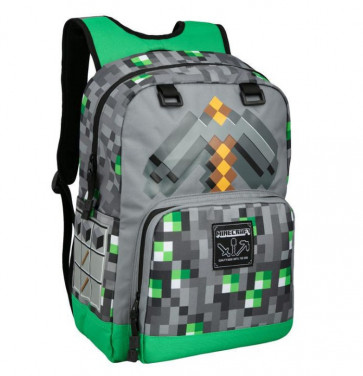 Jinx Minecraft Emerald Survivalist Kids School Backpack Green
