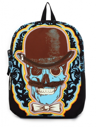 Mojo Backpacks Mustachio Skull School Bag