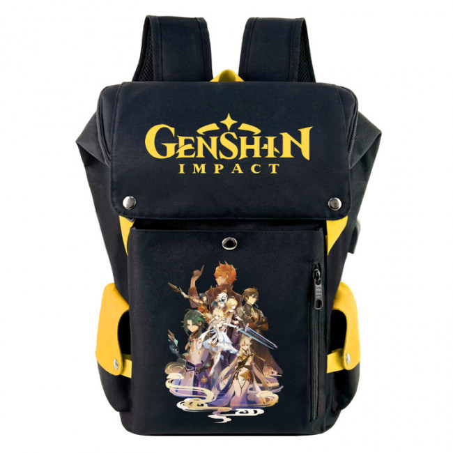 Genshin Impact Multi Characters Backpack With USB Charger Backpackazon