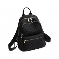 Black Nylon Checkered Backpack