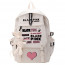 Black Pink Name Backpack Rucksack White